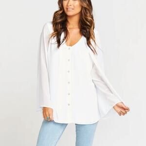 Show Me Your Mumu White Butterfly Tunic Top Size Small